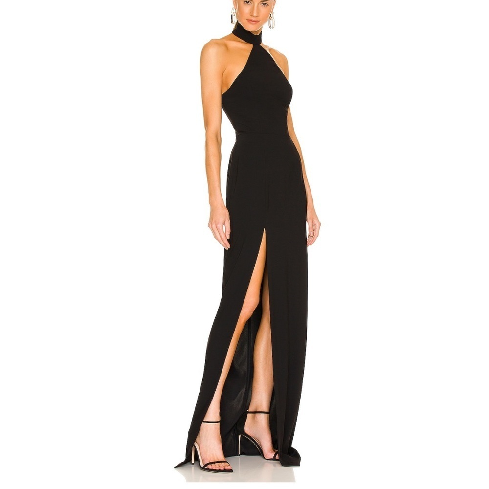 Amanda Uprichard Black Halter Maxi Dress - Picture 2 of 5